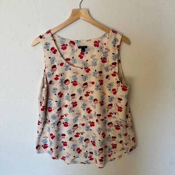 Ann Taylor Sleveless Polyester Floral Blouse Large - Picture 1 of 9